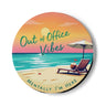 Out of Office Vibes Ceramic Coaster – Relaxing Beach Decor for Home & Office