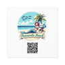 Beach Vibes Square Stickers, Pensacola Beach, Mermaid Design, Ocean Decor, Summer Party Favors, Laptop Accessories