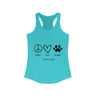 Peace Love Rescue Women's Ideal Racerback Tank