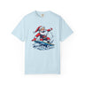 Surfing Santa T-Shirt — Retro Beach Holiday Surf Tee