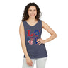 'LOVE' Graphic with American Theme Unisex Garment-Dyed Tank Top