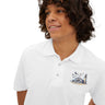 Men's Piqué Polo with Vintage Lighthouse Design - Casual Comfort for Every Occasion