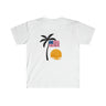 US Flag on Palm Tree Unisex Softstyle T-Shirt