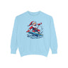Santa Surfing Sweatshirt – "Surfing Santa" Christmas Holiday Pullover