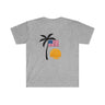 US Flag on Palm Tree Unisex Softstyle T-Shirt